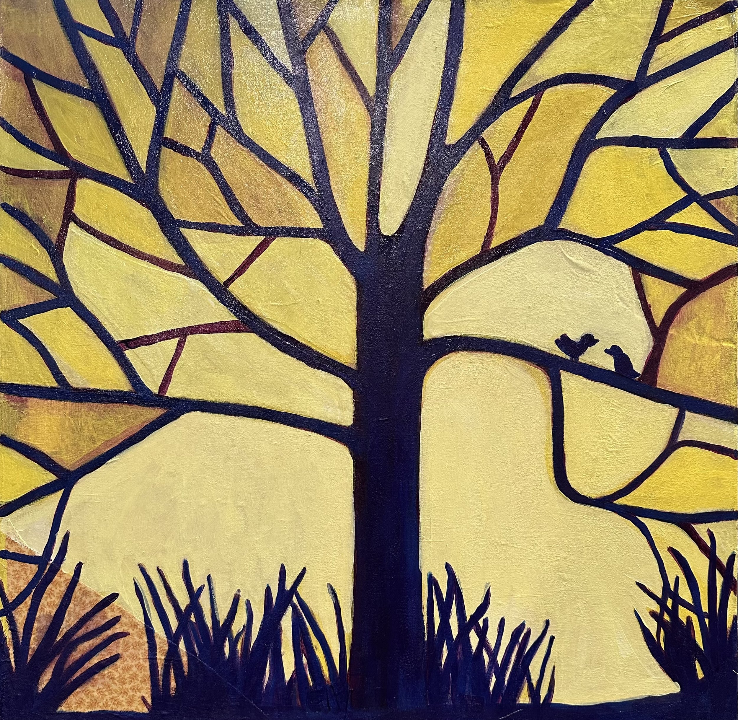 Yellow Violet Tree 24 x 24 