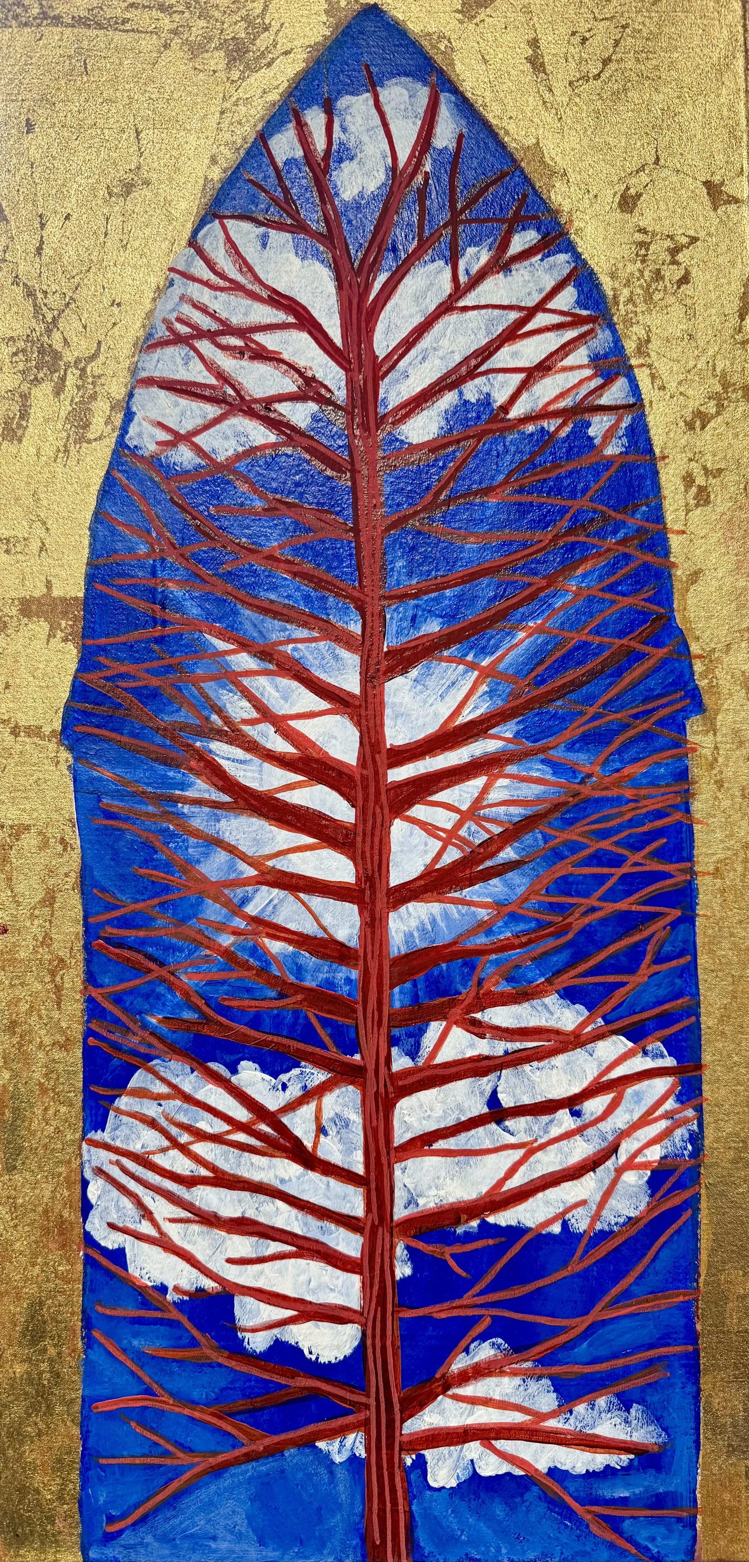 Blue Sky Tree Altarpiece 12 x 24