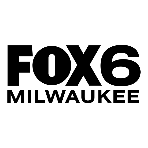 Logo for FOX6 Milwaukee television station in black and white.