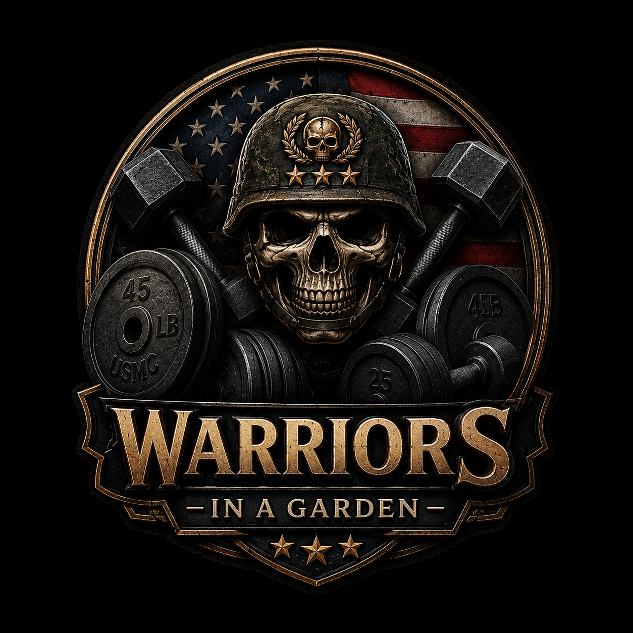 Warriors in a garden