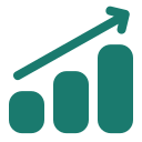 Bar graph with upward trend