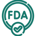 FDA logo with a check mark inside a badge shape