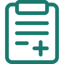 Icon of a medical form or document with a plus sign, representing health or medical records.