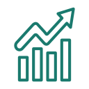 Line graph with an upward trend.
