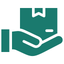 A hand holding a smiling, happy face icon.