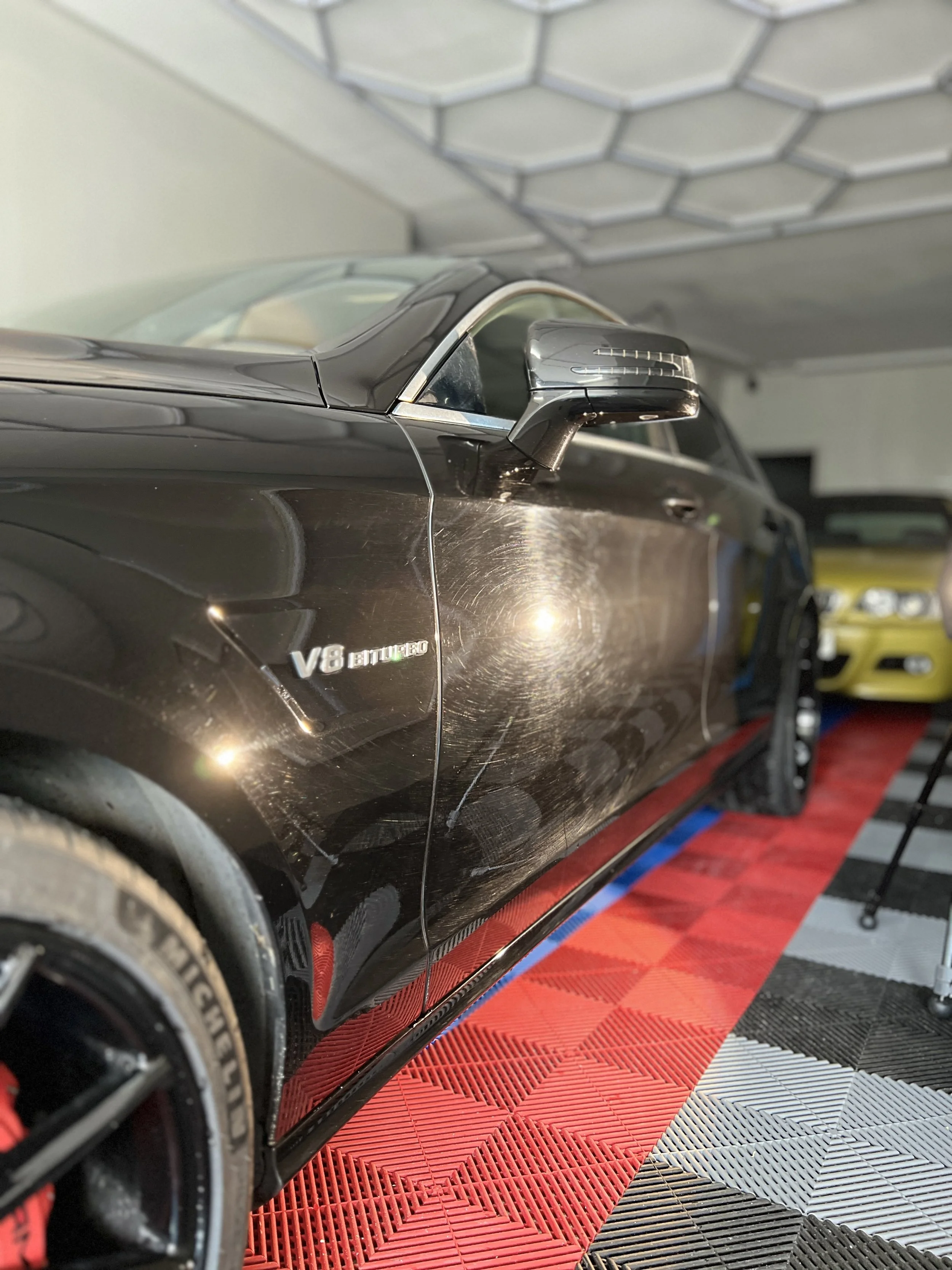 a photo of the condition of the paintwork before starting to polish to give a before and after, tunbridge wells detailing