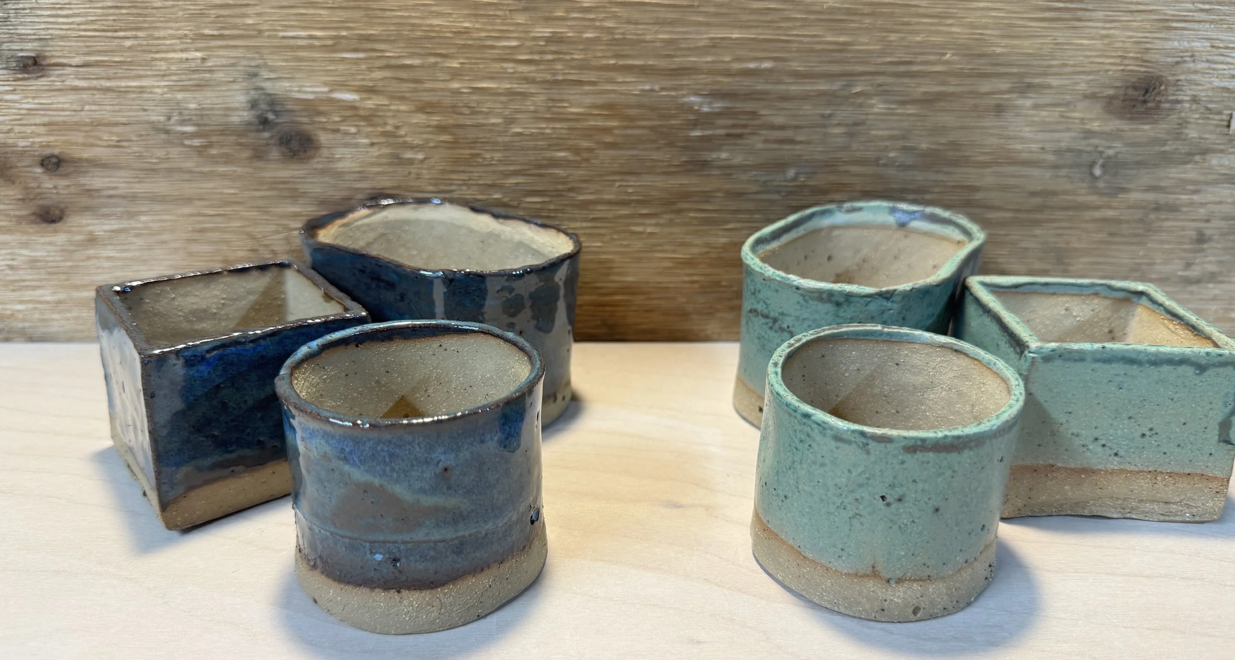Small stoneware succulent pots, set of 3