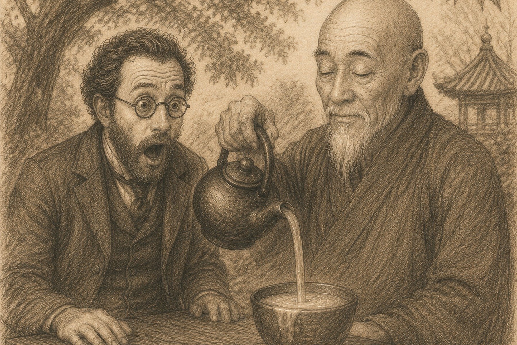 L’eau, la tasse et le maître de thé