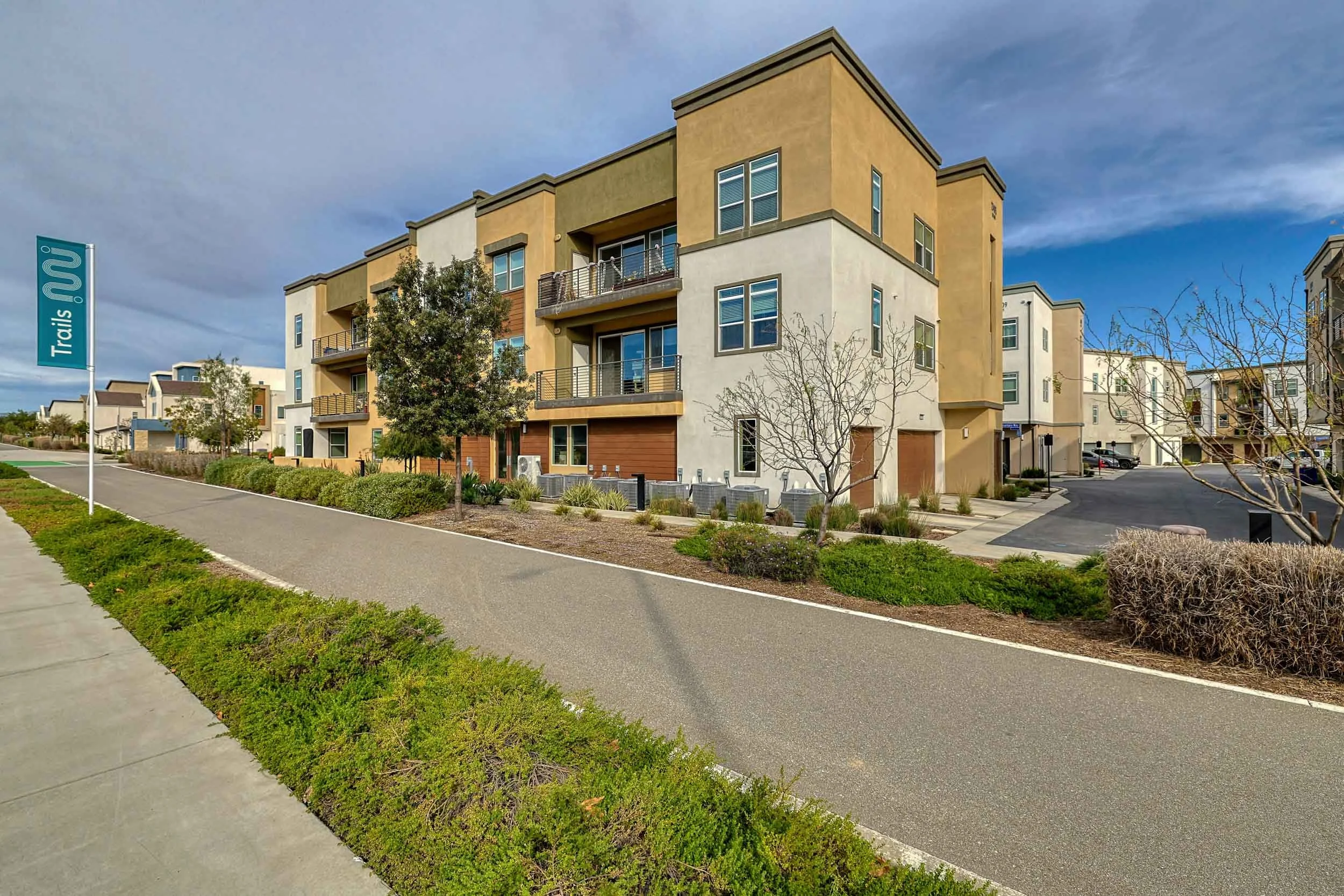 Professional real estate photo of ADU at 1609 E Hillcrest Drive, Thousand Oaks, CA, 91362 — charming guest house exterior with private patio and pool.