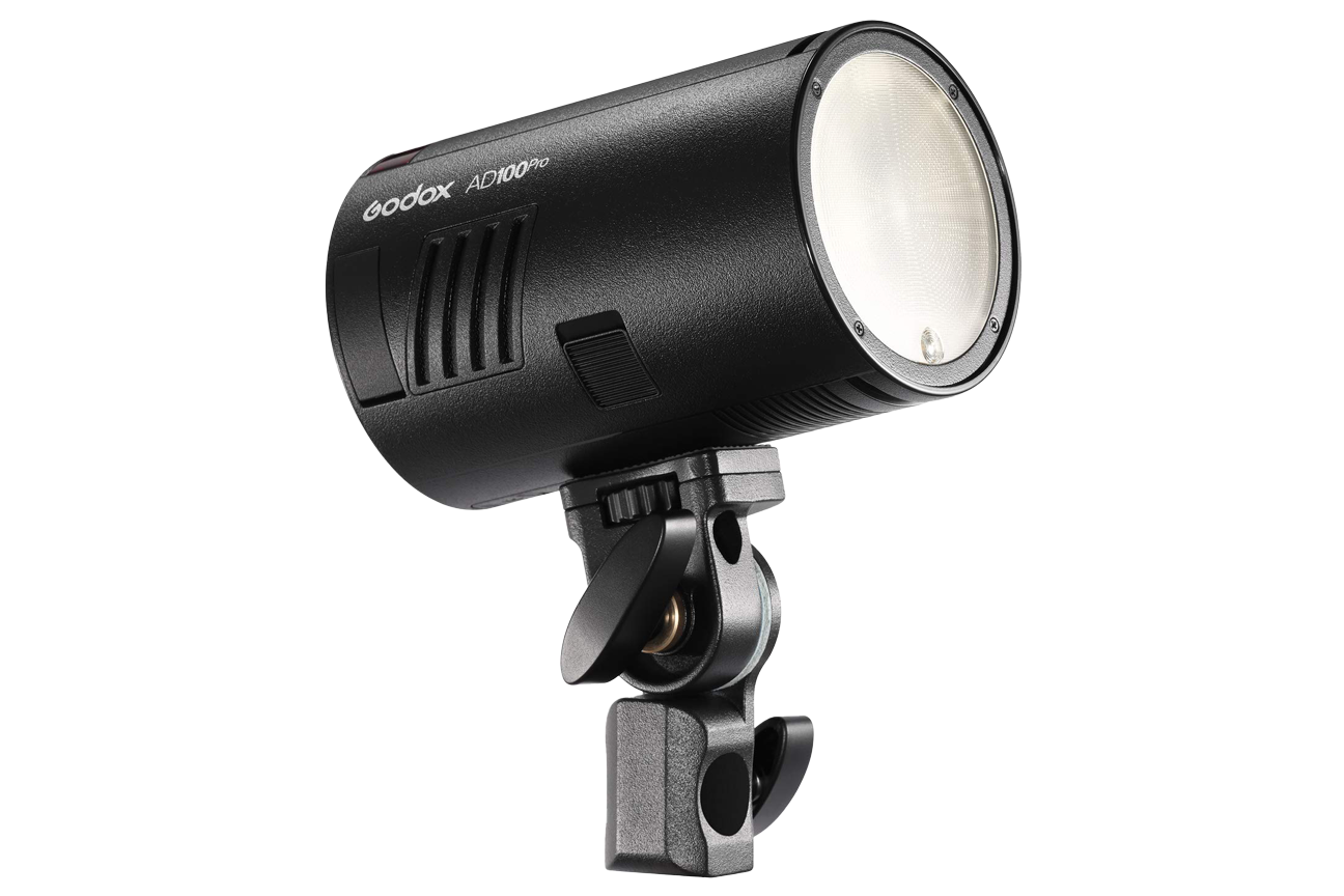 Godox AD100 Pro portable strobe used by Half Full Real Estate Photography for balanced Flambient flash photography.