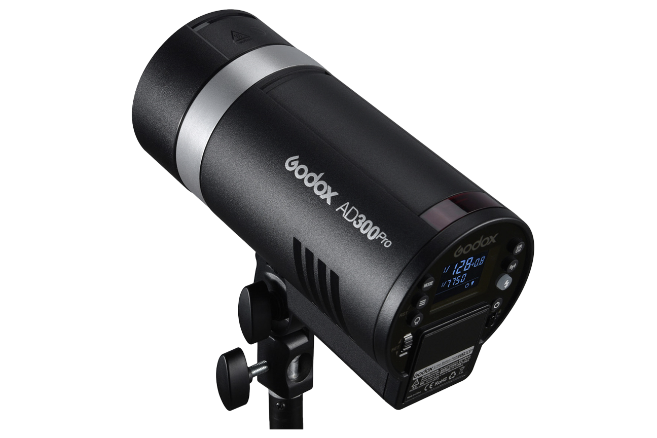 Godox AD300 Pro outdoor strobe used by Half Full Real Estate Photography for powerful Flambient lighting on larger spaces.
