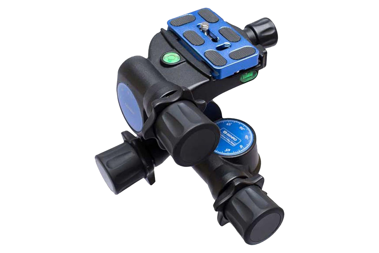 Benro geared tripod head used by Half Full Real Estate Photography for precise camera positioning during real estate shoots.