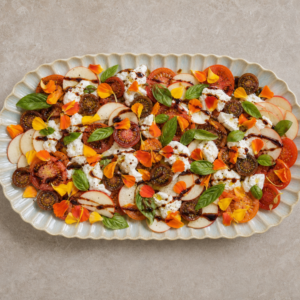 Breezy Tomato &amp; Burrata Salad with Apple