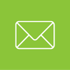 Envelope icon on a green background