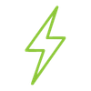 Bright green lightning bolt icon