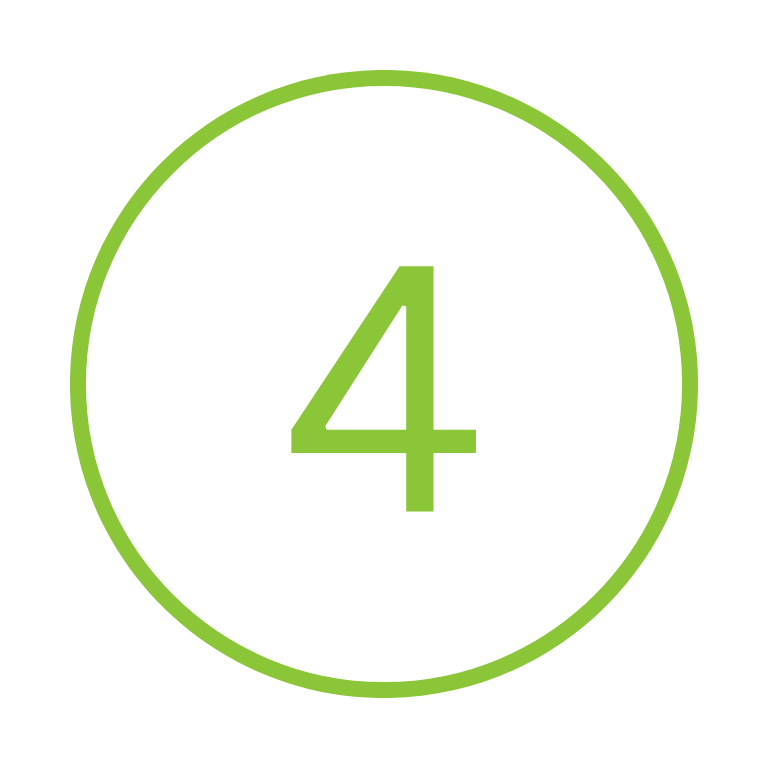 Green number 4 inside a white circle with a green border.
