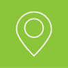 Map pin icon on a green background