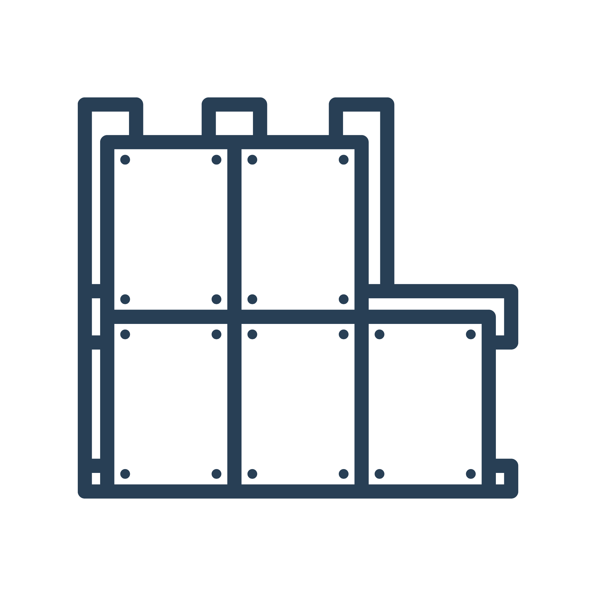 Outline drawing of a bookshelf filled with books.