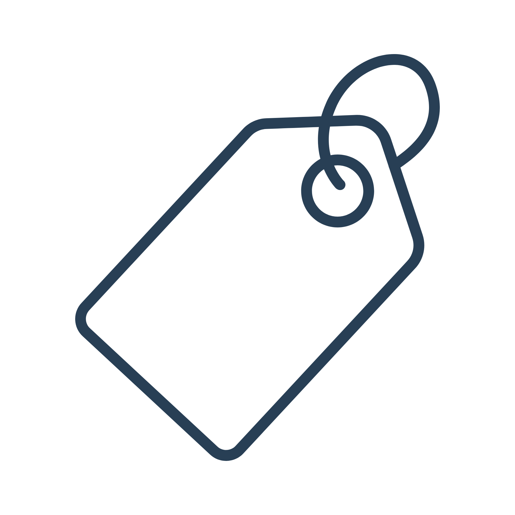 A simple blue line drawing of a mountain with a looping trail or path leading to its peak, set against a black background.