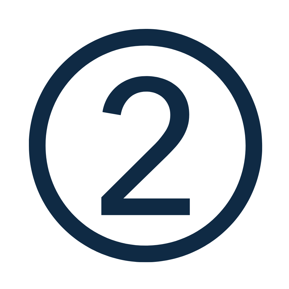 Number 2 inside a circle, indicating a countdown or step in a sequence.