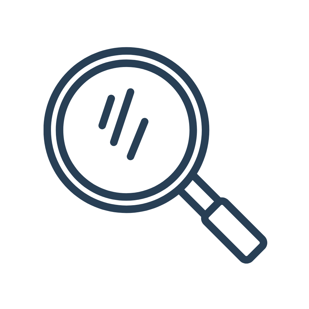 Magnifying glass icon with a dollar bill inside