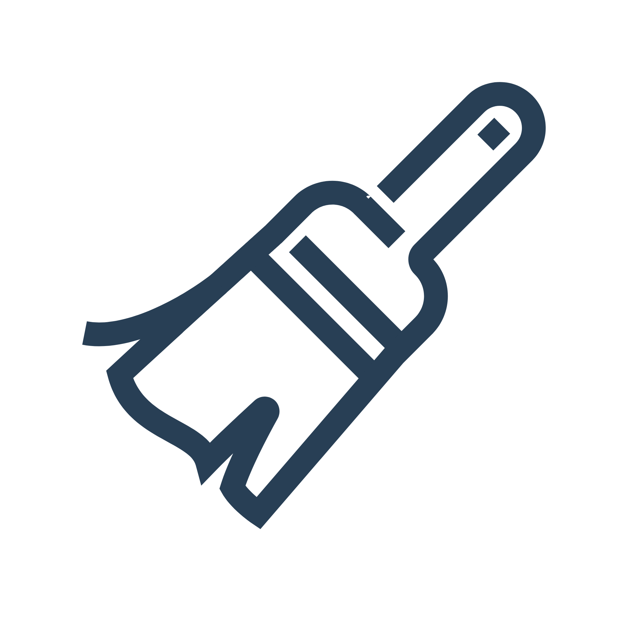 A stylized icon of a hand holding a pencil, with a small diamond shape near the tip of the pencil.