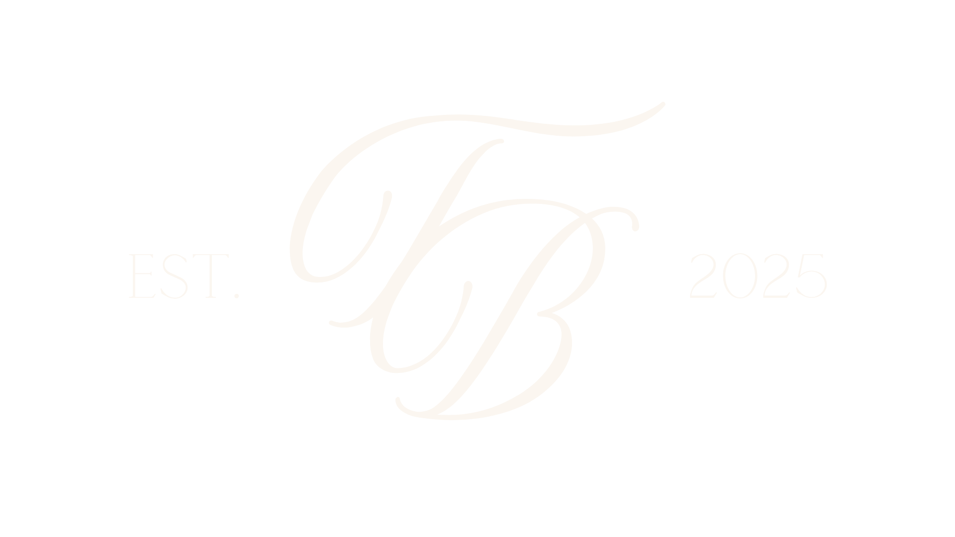 The Bluff at Tivioli Logo with cursive initials 'T B' in white on a black background, with 'EST. 2025' on each side.