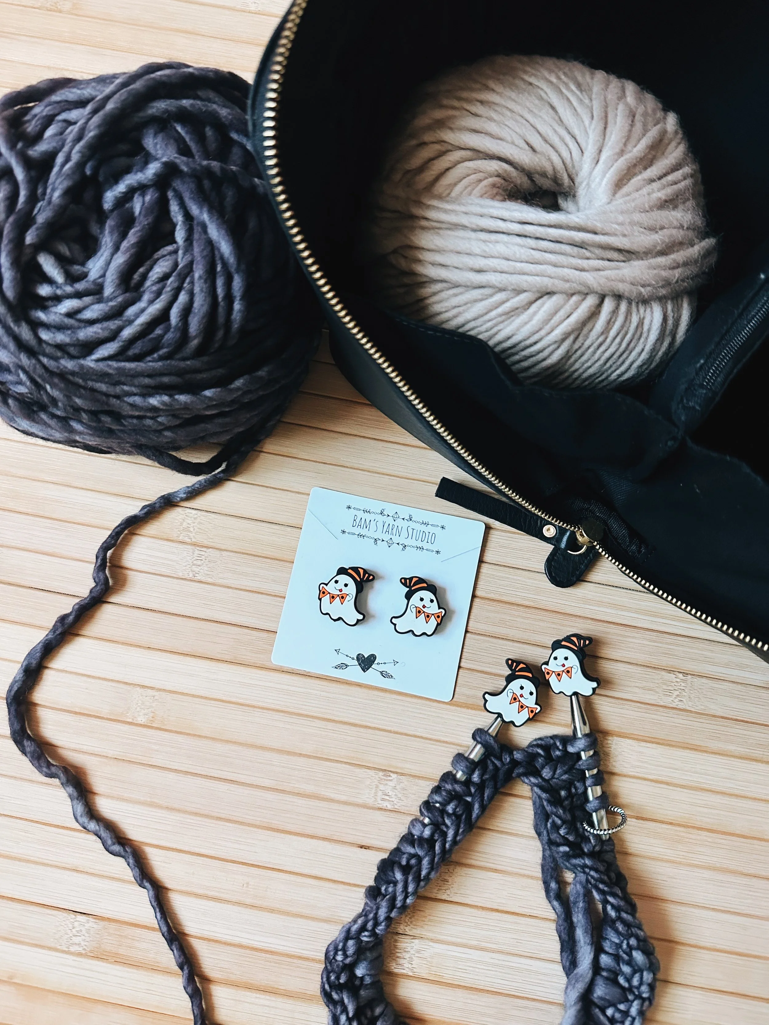 Ghost Fall Decor - Knitting Needle Stoppers