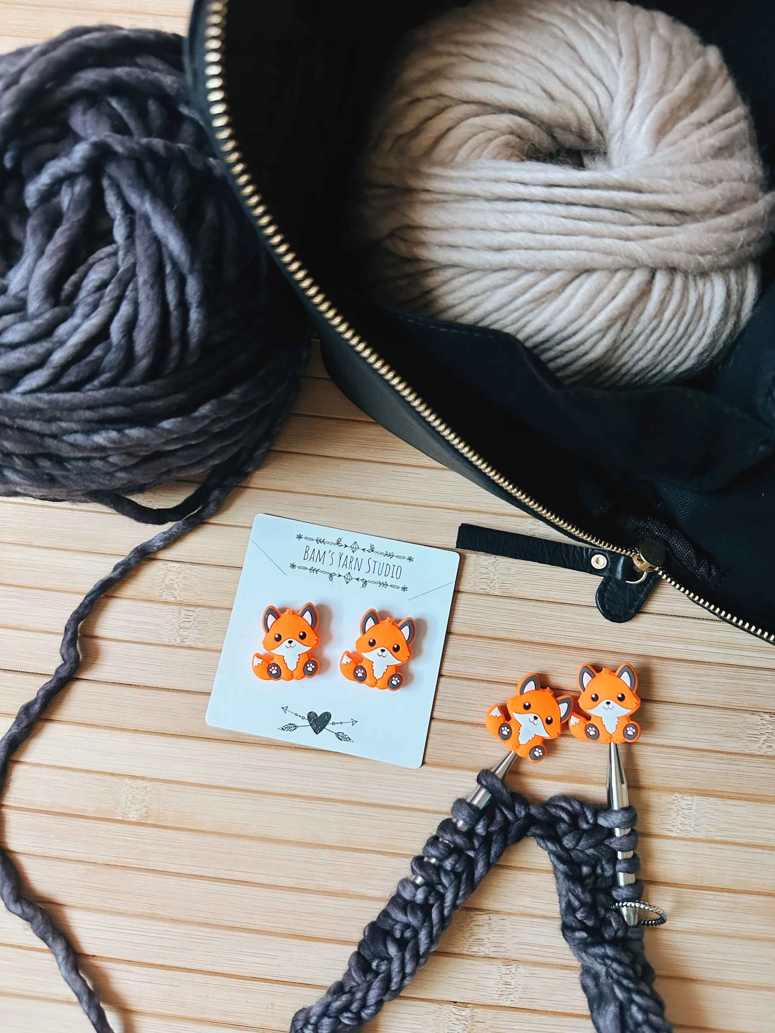 Fox - Knitting Needle Stoppers