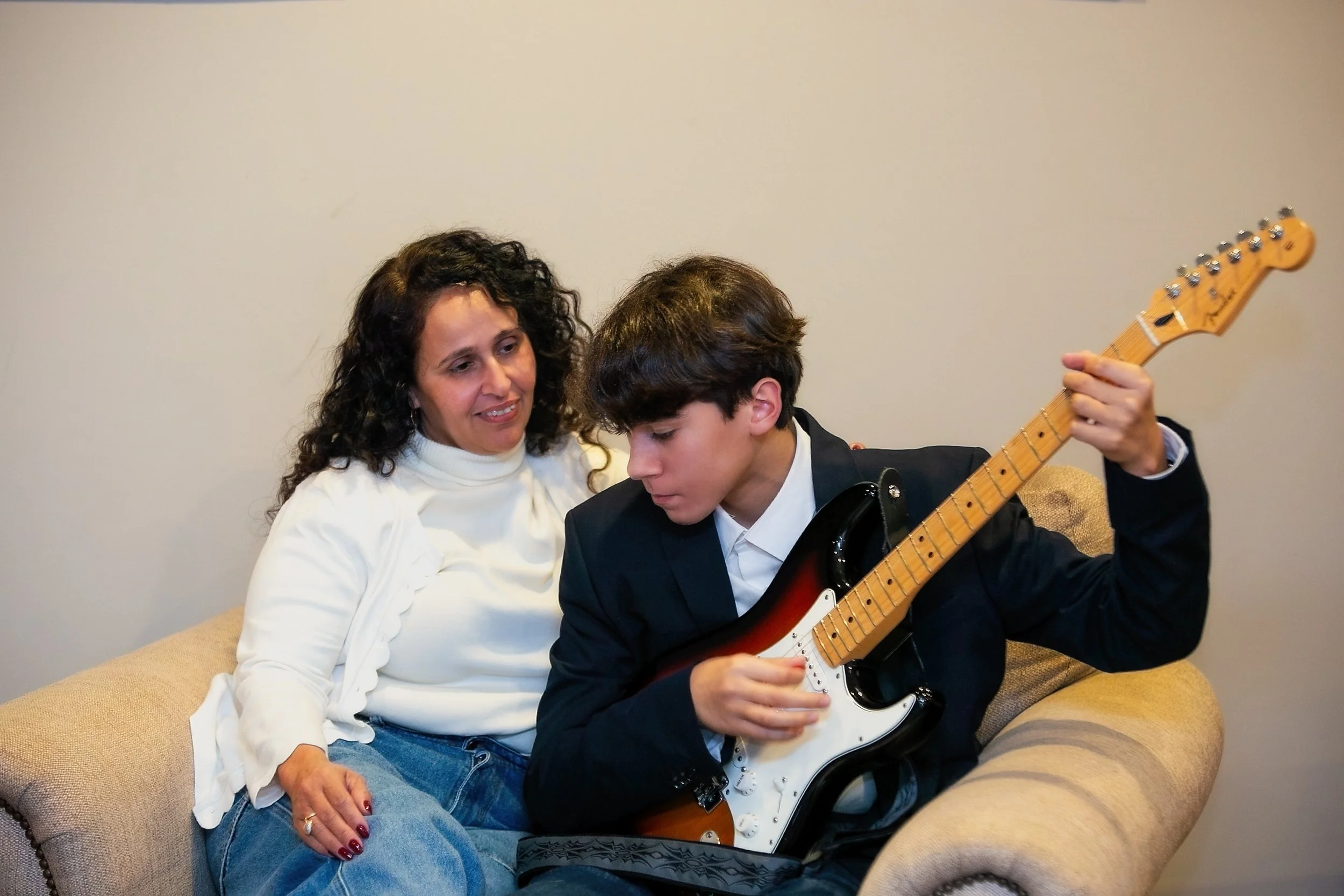 With the mom