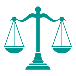 Illustration of balance scales, symbolizing justice.