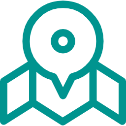 Icon of a person with a target or map in front, representing navigation or location.