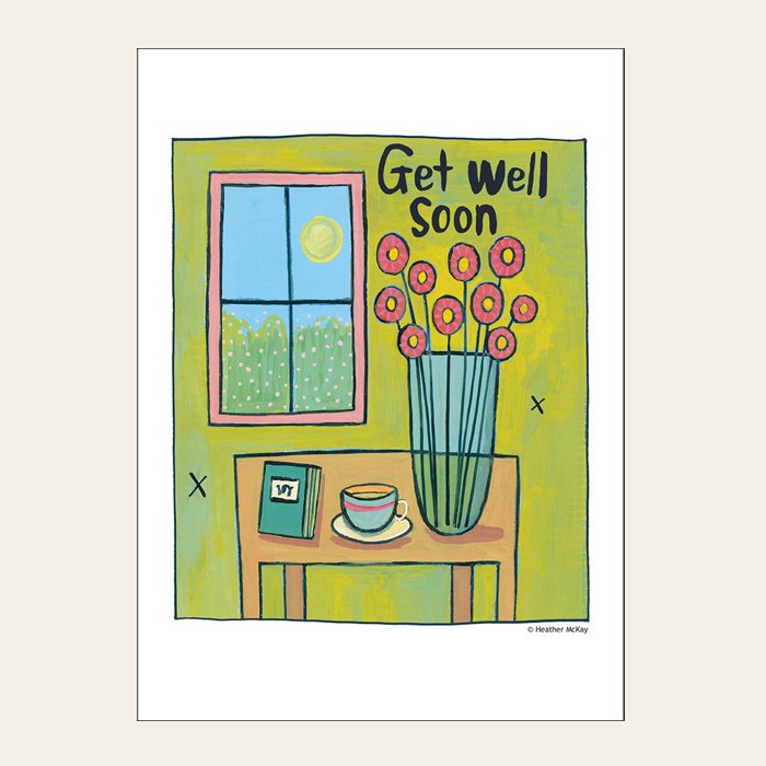 GET WELL TABLE & FLOWERS