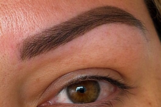 Soft powder brows before and after cosmetic tattoo at La Signora, Mount Martha