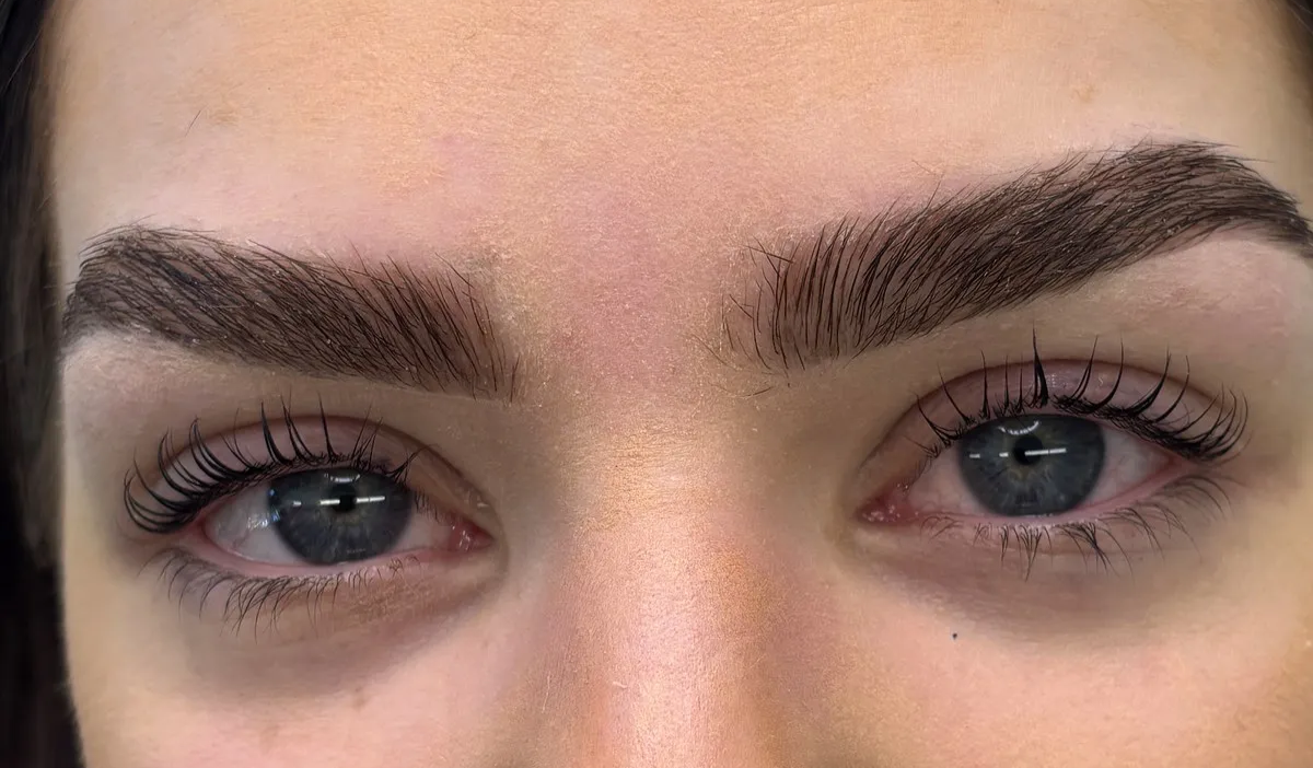 Brushed-up brows after sculpt and tint at La Signora, Mount Martha