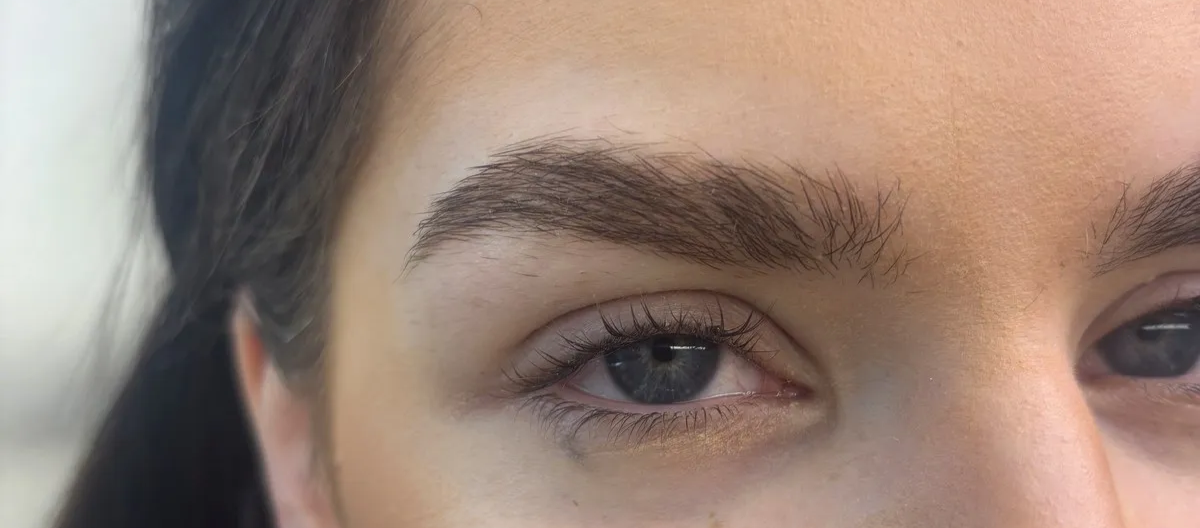 Natural untreated brows before lamination at La Signora, Mount Martha