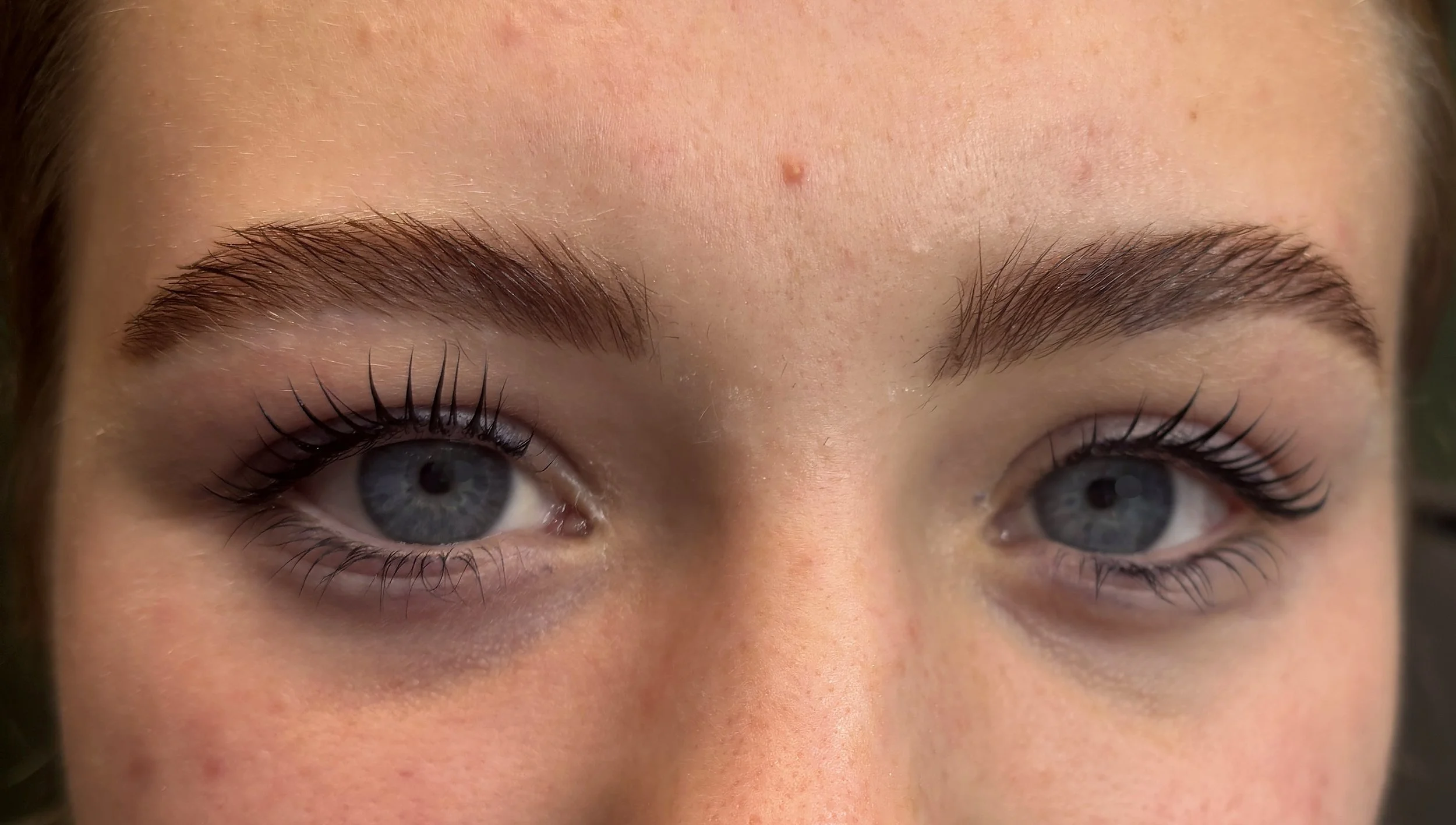 Brushed-up brows after sculpt and tint at La Signora, Mount Martha