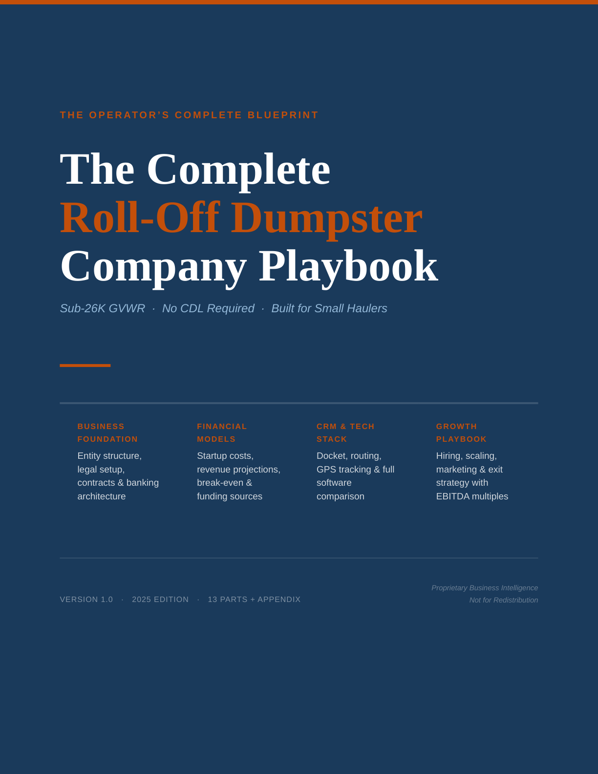 Complete Roll-Off Dumpster Company Playbook