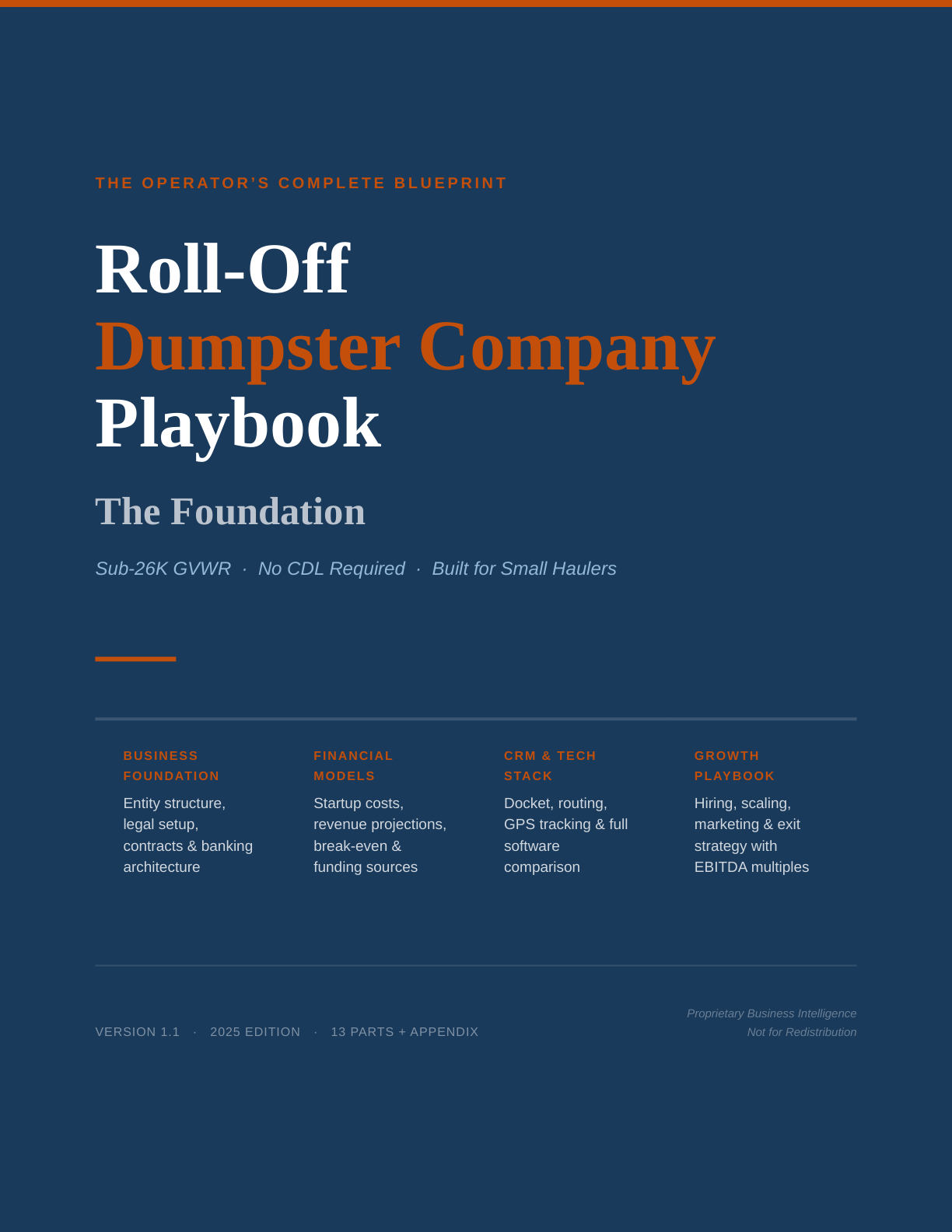 Roll-Off Dumpster Company Playbook — The Foundation