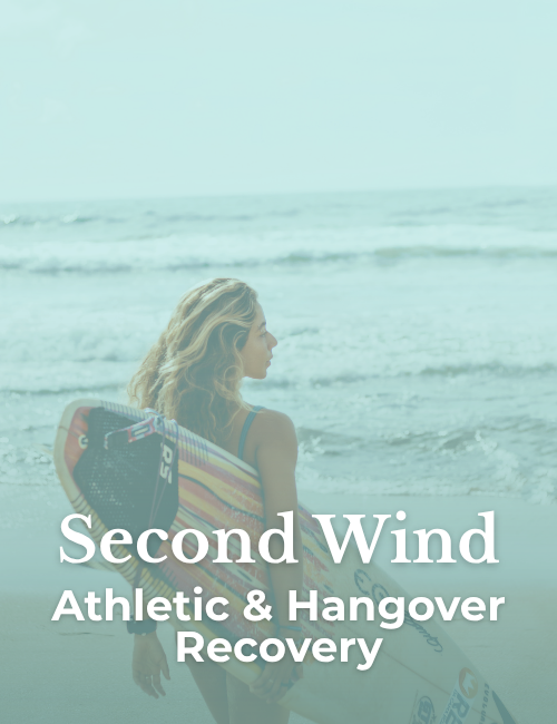 woman with surfboard, second wind