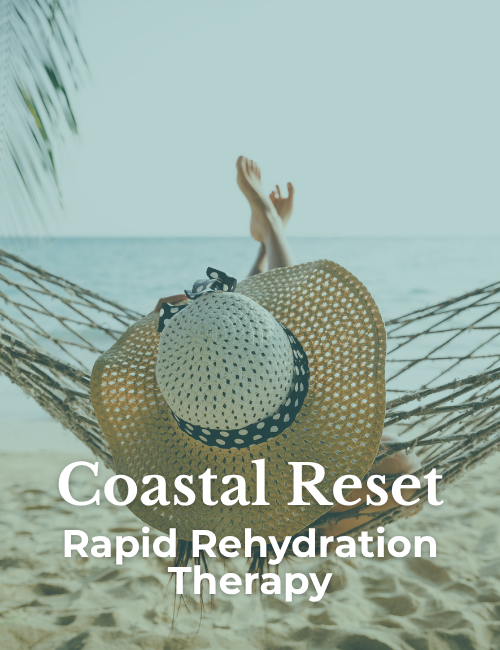 woman in hammock on beach, coastal reset