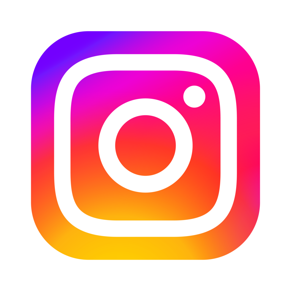 Instagram logo with a colorful gradient background of pink, purple, and orange.