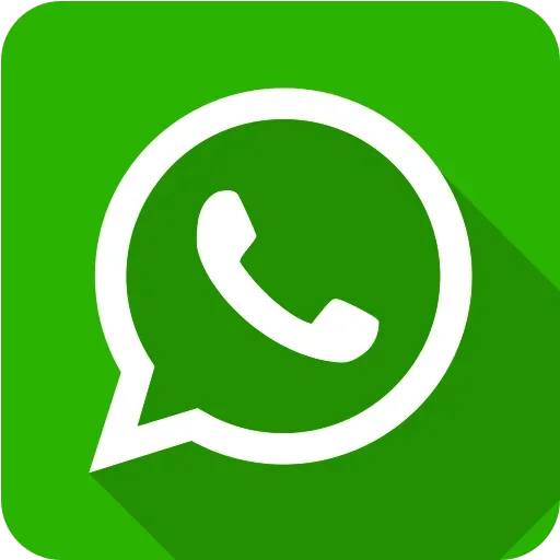 Green background with white WhatsApp logo featuring a speech bubble and phone icon.