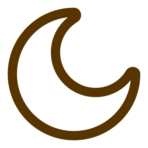 Brown crescent moon illustration on transparent background