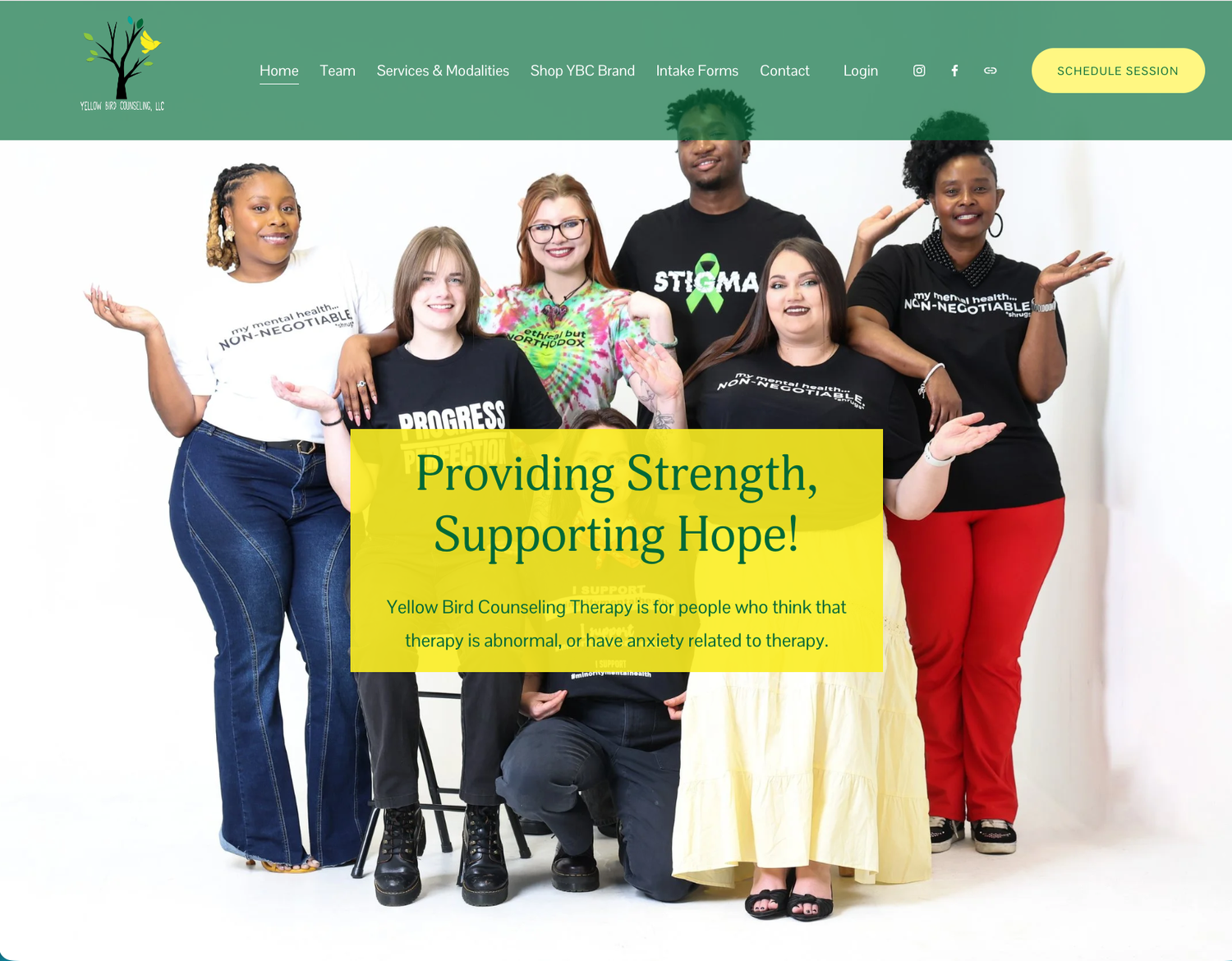 Responsive website design created for Yellow Bird Counseling by KJ Graphix