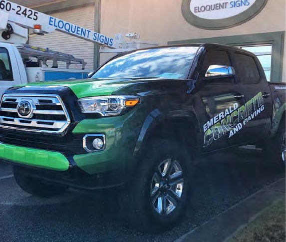 Emerald Concrete and Paving vehicle graphics