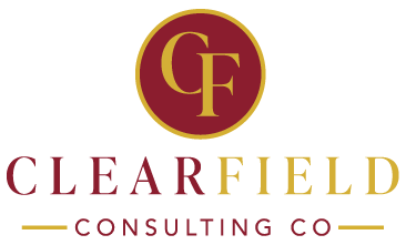 Logo Option 1 in burgundy and gold