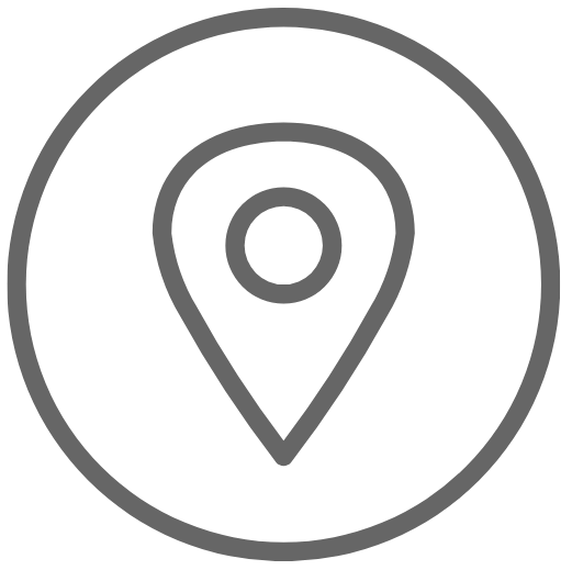 A map pin icon inside a circle, representing a location marker.