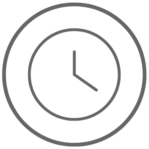 Round clock with black face and gray border showing 2:00.