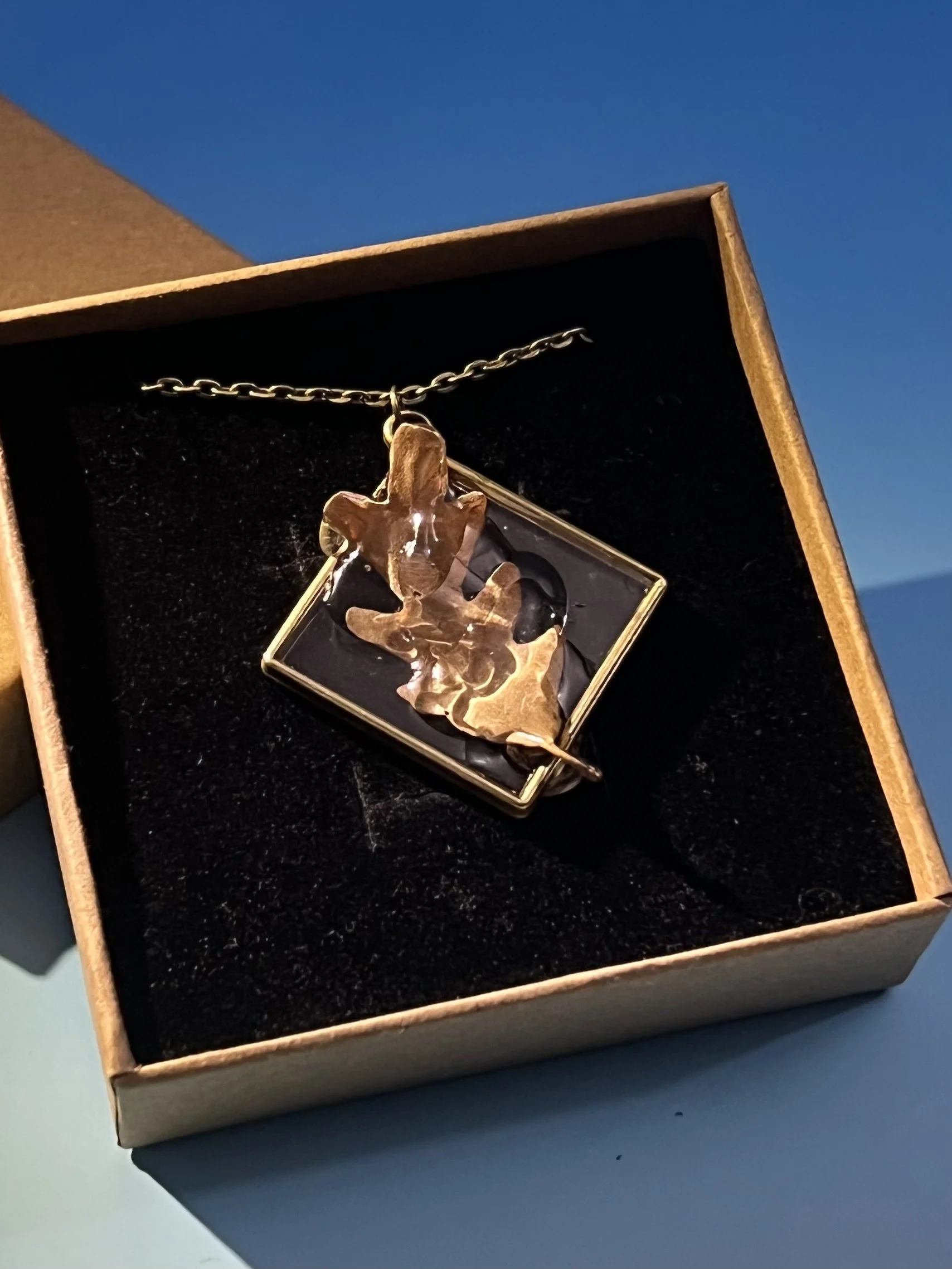 Oak Leaf in Ice Necklace, Handcrafted Real Nature Pendant